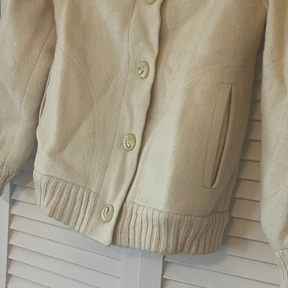 Fjord Fashion vintage jacket cream button 36 women Scandinavian wool Nordic - Picture 2 of 7